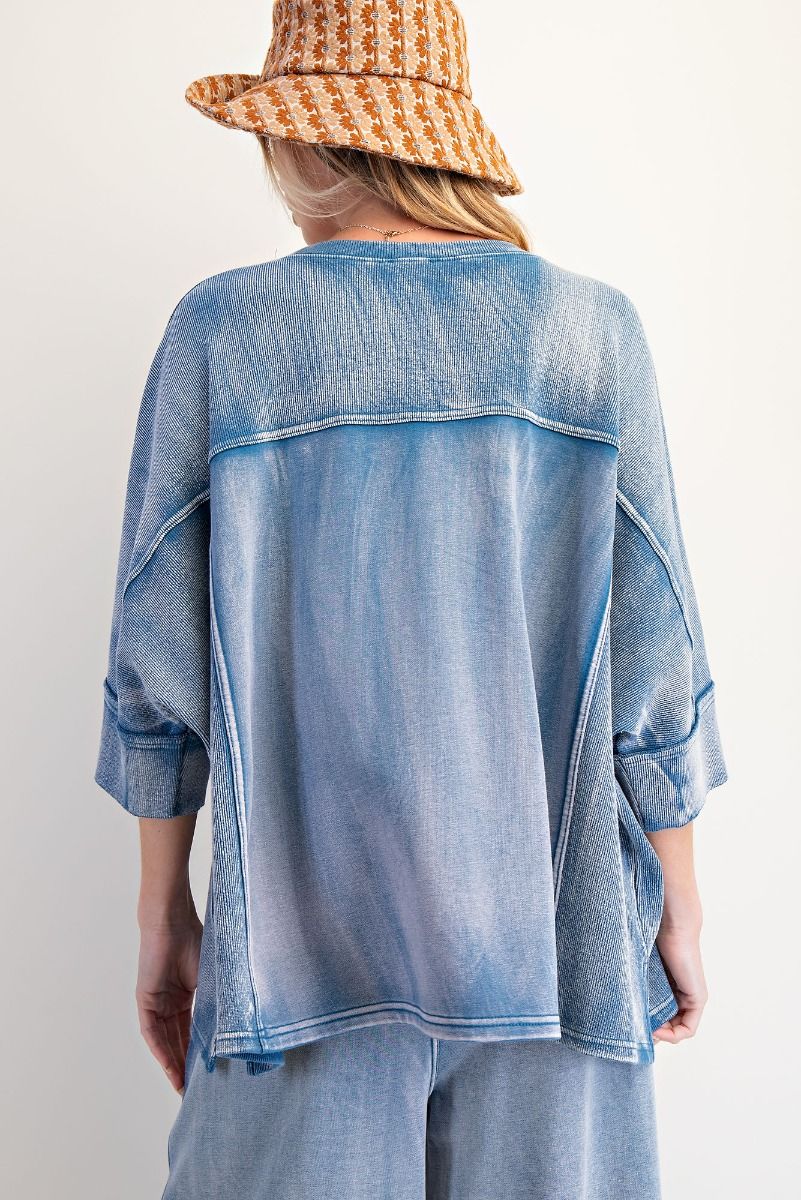 EASEL MONKEY WASHED TERRY KNIT SET