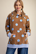 Easel POLKA DOT PRINTED TERRY HOODED