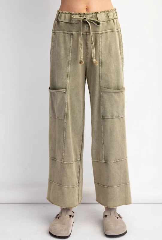 Easel wide leg mineral wash pants