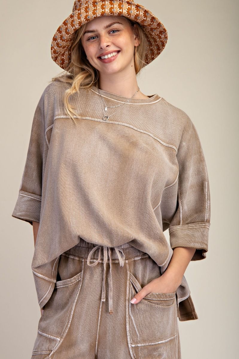 EASEL MONKEY WASHED TERRY KNIT SET