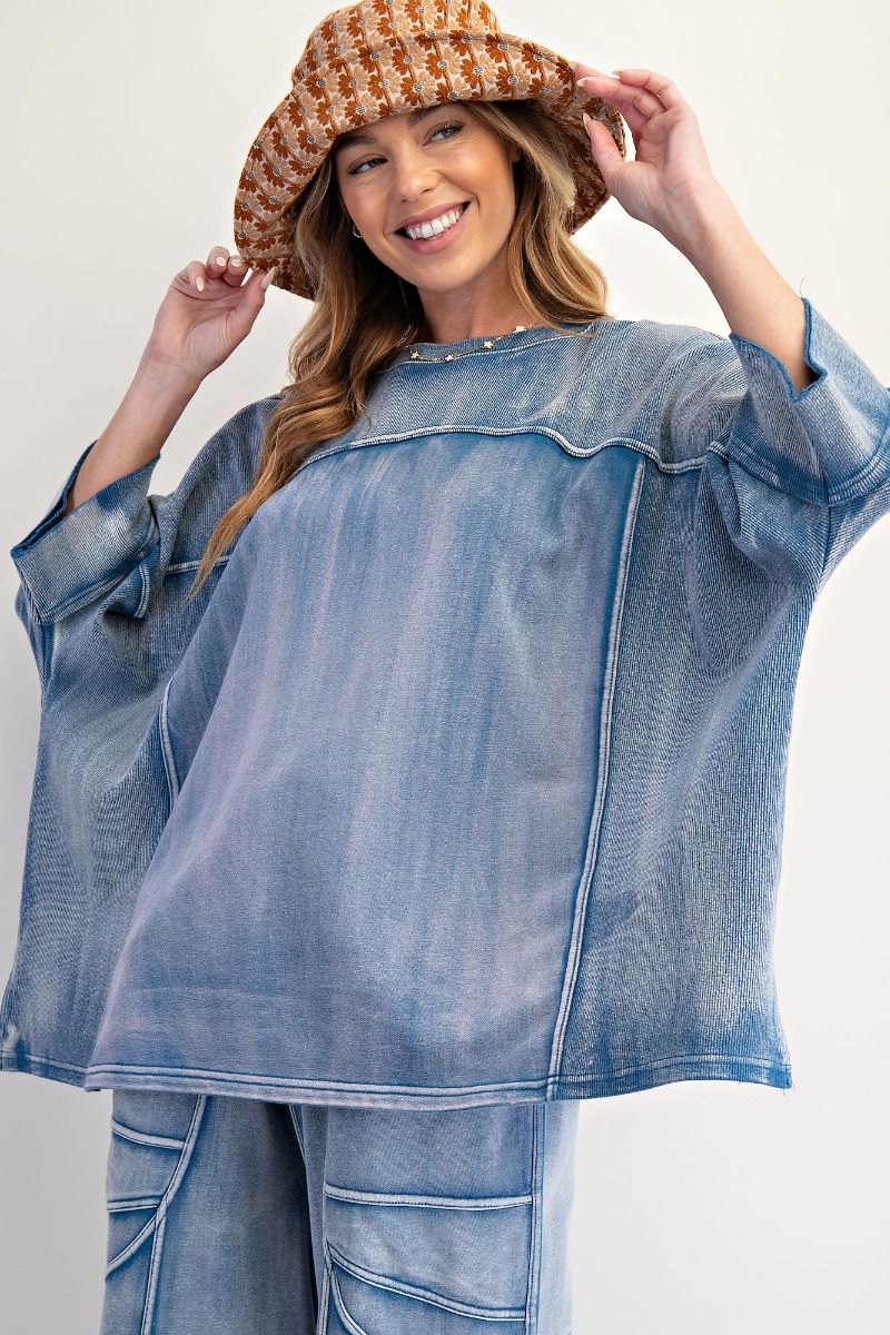EASEL MONKEY WASHED TERRY KNIT SET