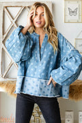 Oli and Hali washed star denim top