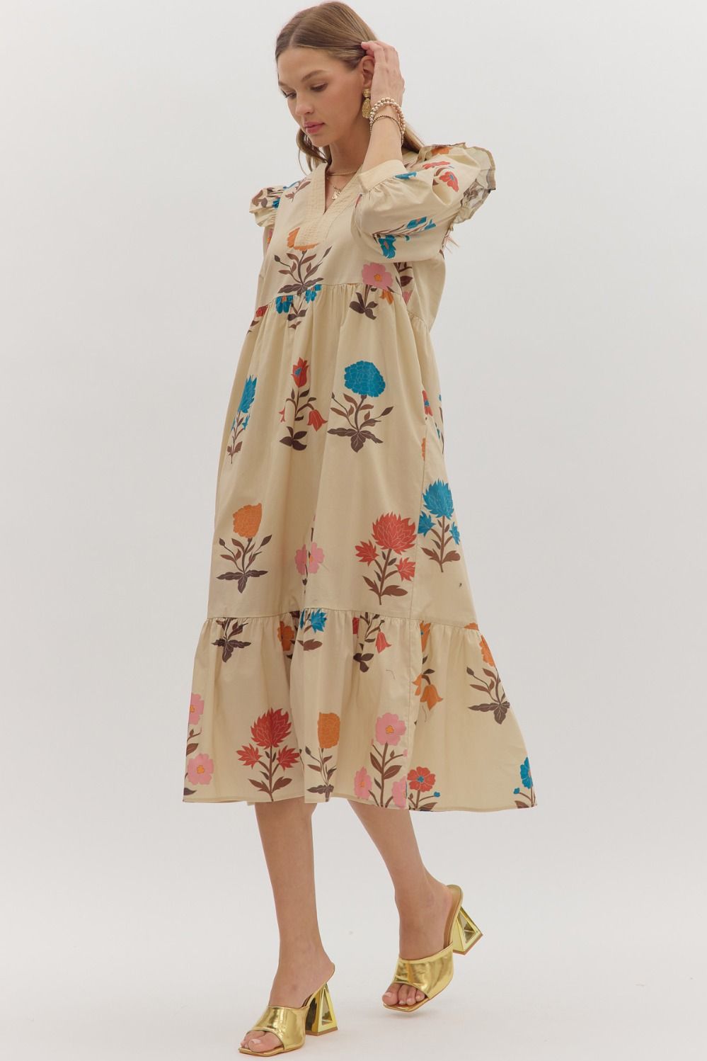 Entro floral print midi dress