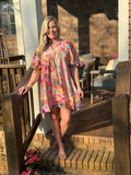 Umgee pink mix floral dress