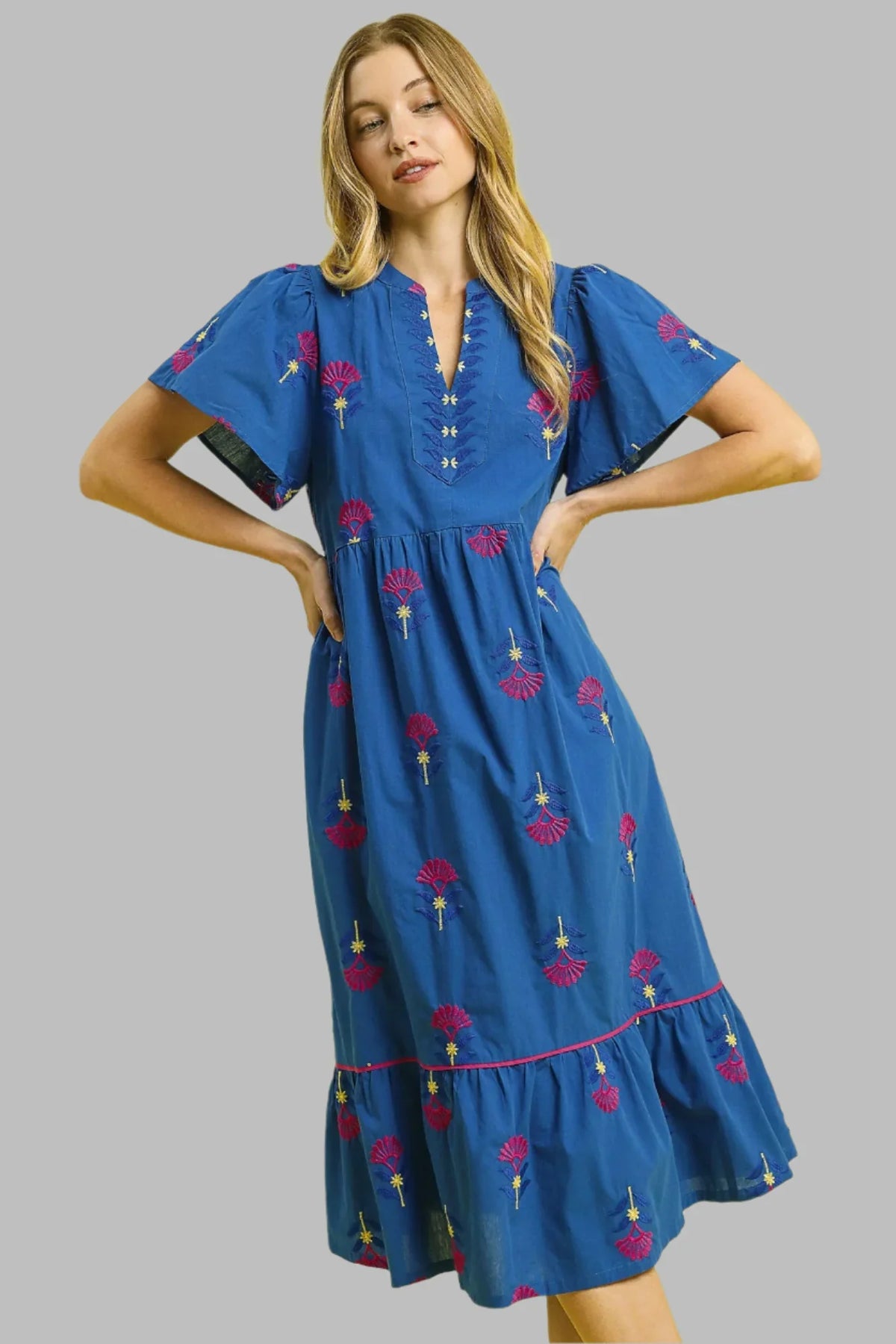 Umgee embroidered midi dress