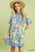Umgee v neck collared dress