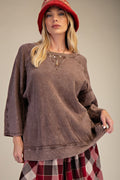 EASEL WASHED COTTON GAUZE BOXY TOP