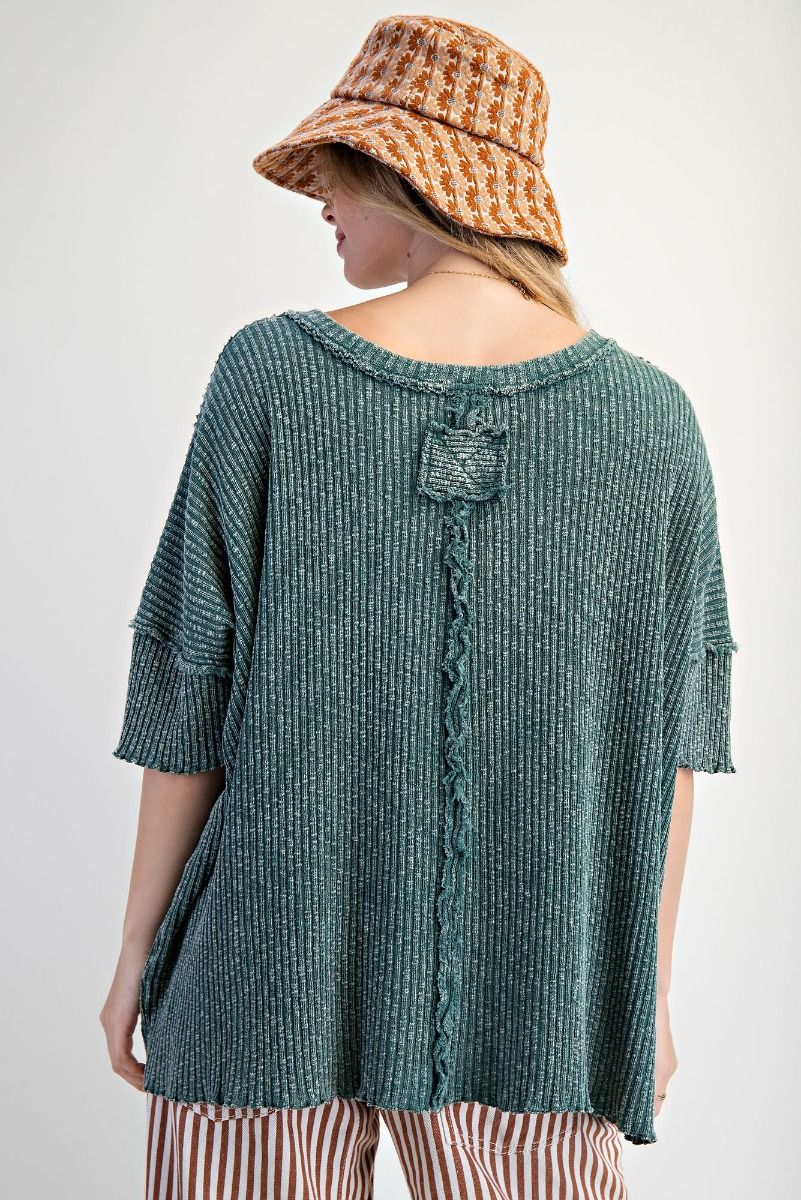 Easel waffle knit tops