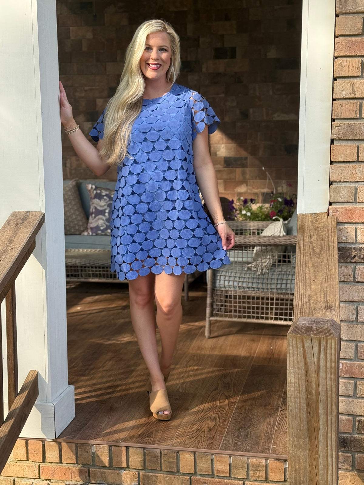 Royal blue Umgee circle woven dress