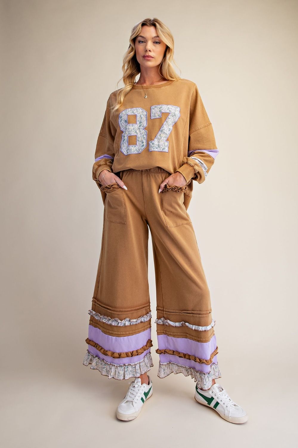 EASEL 87 GRAPHIC PATCH WASHED TERRY SET