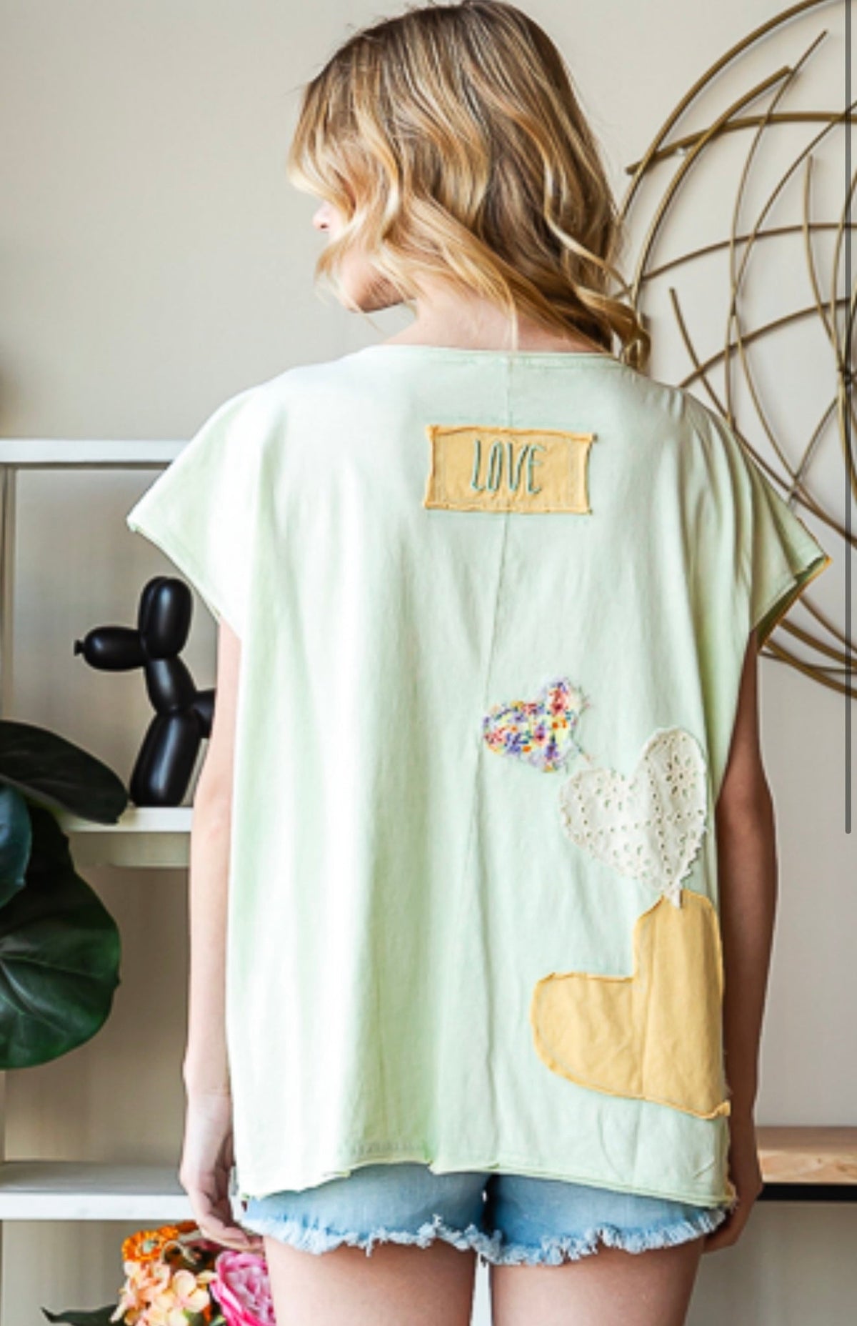 Oli and Hali LOVE heart patchwork top