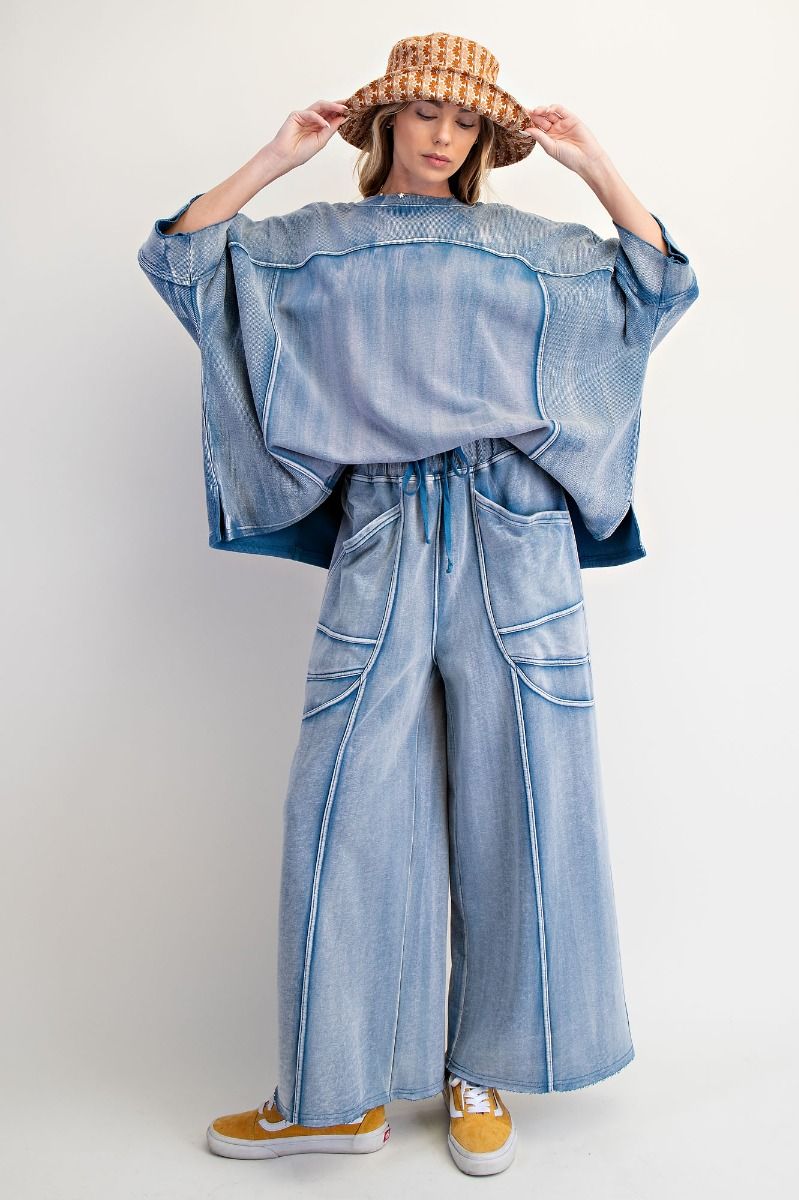 EASEL MONKEY WASHED TERRY KNIT SET